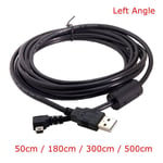 500CM Right Angle Câble USB 2.0 mâle vers Mini USB coudé à 90 degrés, 0.5m 1.8m 3m 5m 50cm 180cm pour appareil photo et tablette MP4