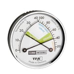 TFA Dostmann Thermomètre thermique analogique hygromètre avec anneau en métal 45.2024.IT, compteur d'humidité, multicolore, avec échelle italienne, fabriqué en Allemagne