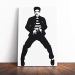 Big Box Art Canvas Print Wall Art Elvis Presley The Jailhouse Rock (2) | Mounted & Stretched Box Frame Picture | Home Decor for Kitchen, Living Room, Bedroom, Hallway, Multi-Colour, 24x16 Inch