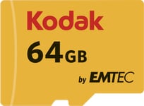 Emtec SD MicroSD Card 64GB KODAK SDHC CL10 &Adapter Bliste