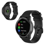 Garmin Vivoactive 4 klockarmband i silikon med rutnätstextur - Svart Svart