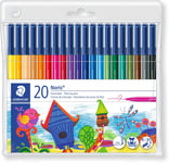 STAEDTLER 326 WP20 Noris Fibre-Tip Colouring Pens - Assorted Colours Pack of 20