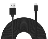 33Ft 10M Power Extension Cable Micro USB Charging Cord Compatible for Arlo Q Security Camera, Wyze Cam/Wyze Cam Pan, Yi Home Cam, Nest Cam, Blink XT Camera, Clever Dog Camera, Netvue Cam(33Ft - Black)