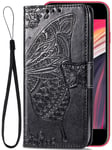 stilluxy Se 2020 Phone Case Wallet Butterfly Compatible with Apple iPhone 7 8 Se2020 Cover Flip Folio Floral iPone iPhone7 iPhone8 iPhonese Se2 2 S E I7 I8 Coque Protective Bumper 4.7 inch (Black)