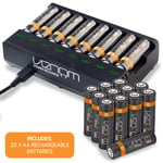 AA / AAA Battery Charging Dock plus 20 x AA 1000mAh Rechargeable Batteries