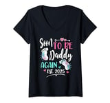 Womens Mens Soon to be Daddy Again 2025 Mother's Day V-Neck T-Shirt