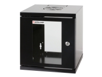 Intellinet Network Cabinet, Wall Mount (Standard), 9U, Usable Depth 350mm/Width 540mm, Black, Assembled, Max 60kg, Metal & Glass Door, Back Panel, Removeable Sides,Suitable also for use on desk or floor, 19,Parts for wall install (eg screws/rawl plugs) not included - Skap - veggmonterbar - svart, RAL 9005 - 9U - 19