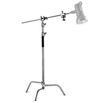 NEEWER C Stand Pro Robuste en Acier Inoxydable 100% avec Bras Boom,Hauteur Max 320cm Pour Lumière de Photographie avec Bras de Maintien de 128cm,2 Têtes de Grip pour Studio Monolight,Softbox, SC320