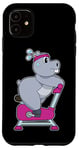 Coque pour iPhone 11 Hippopotame Fitness Vélo d'appartement