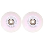 Garneck 4pcs Outdoor Inline Skate Wheels LED Light Flash Roller Replacement Wheels Without Bearing Pink Purple Light