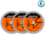 TCT Saw Blade 165mm x 48T x 20mm Bore For DWS520,DCS520,GKT55 Pack of 3