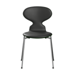 Fritz Hansen Myran 3101 framsidesklädd Essential black läder-kromstativ