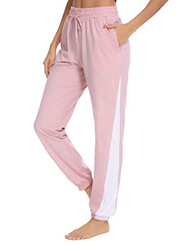 SHEKINI Pantalon Lin Femme Été Décontractés Pantalons Coton Décontracté Confortable Pantalon Jogging Pants Taille Elastique Pantalon Sport Avec Poches