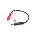 Startech - com Câble Adaptateur Audio Mini-Jack 3.5mm Mâle vers 2x rca / Cinch Femelle - 15 cm - 3,5mm - Mâle - 2 x rca - Femelle - 0,15 m - Noir