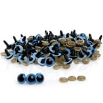 Haloppe 100 st 8-20 mm plast säkerhetsögon för nallebjörn docka djurdocka hantverk DIY Db Blue 18mm