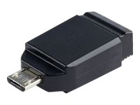 Verbatim Store 'n' Go Nano USB-enhet - USB-flashdrive - 16 GB - USB 2.0 - med Micro USB-adapter