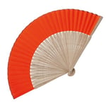 eBuyGB Pack of 10 Handheld Wooden Bamboo Fan, Wedding Accessory and Favour, Red