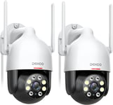 DEKCO 2K Security Camera Outdoor, CCTV Camera with Auto Tracking, Sound-Light
