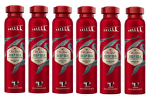 Old Spice Deep Sea Deodorant Body Spray For Men 250 ml 48H, 0% Aluminium, 6 Pack