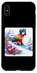 Coque pour iPhone XS Max Parrot Snowboards Casque de snowboard Motif fleurs glacées