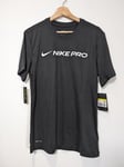 Nike Pro T Shirt Training Gym Short Sleeve Sports Activewear Size Small Black