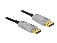 Delock - DisplayPort-kabel - DisplayPort (hann) låst til DisplayPort (hann) låst - DisplayPort 1.4 - 100 m - halogenfri, Active Optical Cable (AOC), 4K144Hz (3840 x 2160) support, 8 K 60 Hz (7680 x 4320) støtte - svart