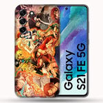 Cokitec Coque pour Samsung Galaxy S21 FE/S21FE Manga One Piece Nakama Multicolore