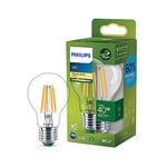 PHILIPS Ultra Efficient - Ultra Energy Saving Lights, LED Light Source, 40W, A60, E27, Warm White 2700 Kelvin, Clear