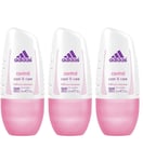 3 x Adidas Women Control Cool & Care Anti-Perspirant Roll-On Deodorant 50ml