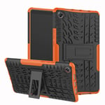 Coque Huawei Mediapad M5 8.4 (8.4") 360 degrés Protection Bumper+Film Verre Trempé 2 Pièce,Béquille Cover Etui Silicone Housse Antichoc Skin Cases pour Huawei Mediapad M5 8.4 (8.4")- Orange