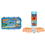 Hot Wheels Track Set with 1 Hot Wheels Car, Toxic-Themed Track Building Set & Fisher-Price BHT77 Mattel Hot Wheels Track Builder Pack with Vehicle