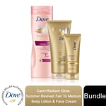 Dove Care+Radiant Glow, Summer Revived Fair To Medium Body Lotion & Face Cream