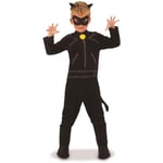 RUBIES - Déguisement MIRACULOUS officiel Chat Noir pour enfants -Taille 9-10 ans. Costume classque complet avec accessoires - Idéal pour Carnaval, Halloween Anniversaire à Thème ou cadeau de Noël