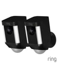 Ring Battery Spotlight Camera in Black - 2 Pack - Fast & Free Delivery