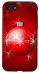 Coque pour iPhone SE (2020) / 7 / 8 Décoration de boule de Noël rouge.