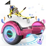 Hoverboard Rose et Kart Hip - MEGA MOTION - A03 - Lumières LED - Haut-parleur Bluetooth
