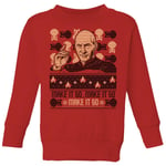 Star Trek: The Next Generation Make It So Kids' Christmas Jumper - Red - 3-4 Years - Red