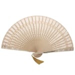 FANSOF.FANS Thank You for Being My Maid of Honour Quote Printed Wedding Hand Fan Hollow-Out Carved Patterns Engraved Wooden Fans with a Tassel Including an Organza Bag (SWLMH)
