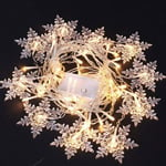 20 Led Snowflake Fairy String Curtain Window, Bedroom Christmas Lights Garden Hanging,Home Wedding Decoration Tree Lights,Battery Operated,Thanksgiving Birthday Party Father 10 FT