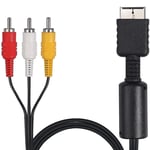 Câble audio vidéo pour PlayStation 1 et 2 - Connecteur RCA 1,8 m - Noir