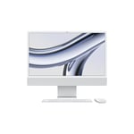 iMac 24-tommer Apple M3 med 8‑kjerners CPU, 8‑kjerners GPU / 16 GB / 1 TB SSD / Ingen / Magic Mouse og Magic Trackpad / Magic Keyboard med Touch ID og talltastatur / Sølv