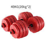 ZXQZ Small dumbbell Environmental Protection Rubberized Dumbbells, Men's Fitness Home Adjustable Weight Set, Combined Barbell 10/15/20/30kg (pair) Fitness dumbbell (Color : Red, Size : 10kg)