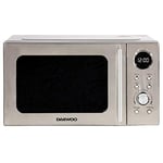 Daewoo 700W, 20L Digital Microwave & 1000W Grill | 5 Power Levels | Defrost Function | 60 Minute Timer and End Alarm Sound |Child Safety Lock | Easy Clean Stainless Steel Body |-Silver…