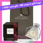 MOLTON BROWN Festive Frankincense Single Wick Candle Gift Bag Tissue + FREE Soap