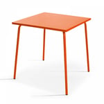 Oviala - Table de jardin carrée en métal orange - Palavas - Orange