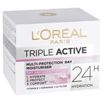 #L'Oreal Paris Triple Active Day Dry and Sensitive Skin Moisturiser, 50 ml