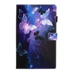 Samsung Galaxy Tab S5e Fodral med pennfack - Lila fjärilar
