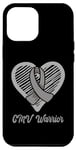 Coque pour iPhone 15 Plus CMV Warrior Wear Cœur de sensibilisation au CMV Ruban argenté