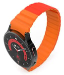 System-S Bracelet 20mm en Silicone Magnétique pour Samsung Galaxy Watch 5 4 Rouge, Rouge/orange, Eine Grösse