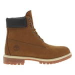 Bottines Timberland 6"Premium Boot en cuir nubuck noisette et à lacets ronds tressés